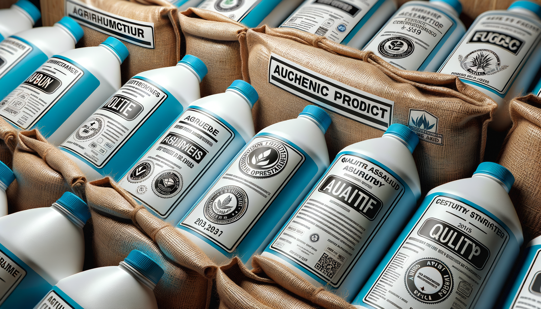 Genuine agricultural product packaging with certifications and clear labels